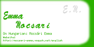 emma mocsari business card