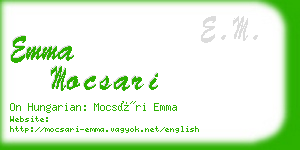 emma mocsari business card